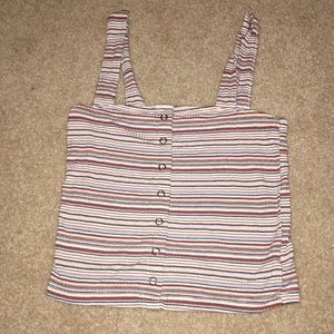 Girls Xs striped crop top with buttons